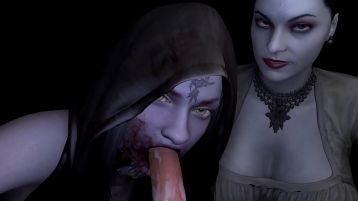 Lady Dimitrescu Double Oral Sex: Resident Evil Porn Parody